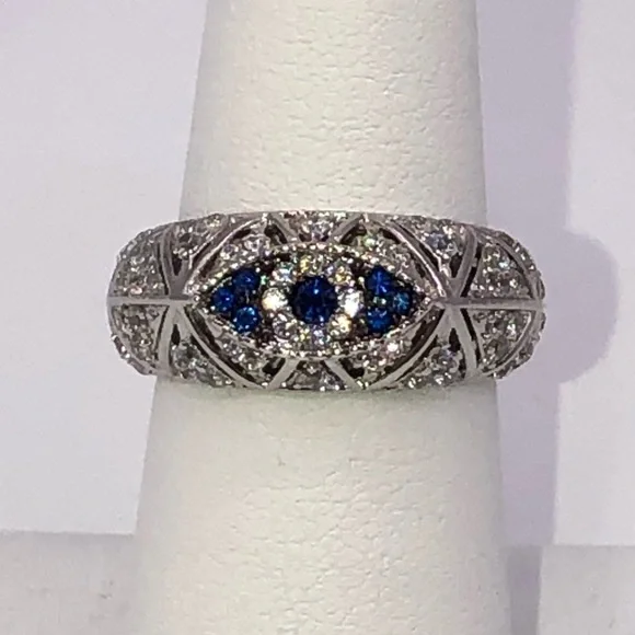 Sapphire Evil Eye Ring - Picture 7 of 11